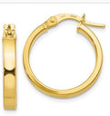 14K Yellow Gold Polished Hoop Earrings
