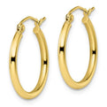 10KYG Polished Hinged Hoop Earrings