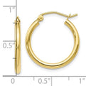 10KYG Polished Hinged Hoop Earrings