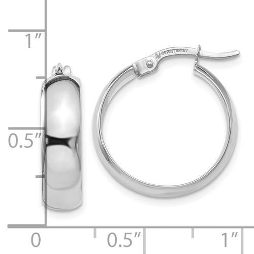 10KWG Polished Hinged Hoop Earrings