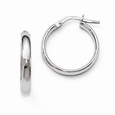 10KWG Polished Hinged Hoop Earrings