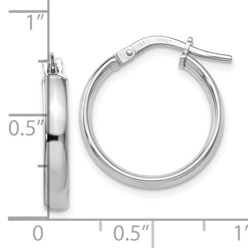 10KWG Polished Hinged Hoop Earrings