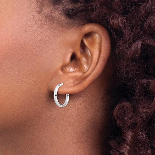 10KWG Polished Hinged Hoop Earrings