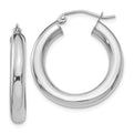 10KWG Polished Lightweight Tube Hoop Earrings