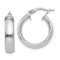 14K White Gold Polished Hoop Earrings