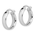 14K White Gold Polished Hoop Earrings
