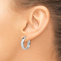 14K White Gold Polished Hoop Earrings