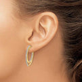 14K Yellow Gold Polished SwarovsKi Crystal J-Hoop Post Earrings