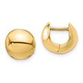 14K Yellow Gold Polished Round Huggie Hoop Earrings