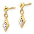 14K Two-Tone Gold Polished Dangle Post Earrings