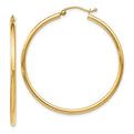 10KYG Polished Hinged Hoop Earrings