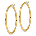 10KYG Polished Hinged Hoop Earrings