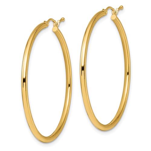 10KYG Polished Hinged Hoop Earrings
