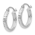 14K Diamond-Cut Round Hollow Hoop Earrings