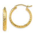 14K Diamond-Cut Diamond-Cut Hollow Hoop Earrings