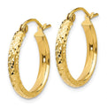 14K Diamond-Cut Diamond-Cut Hollow Hoop Earrings