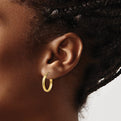 14K Diamond-Cut Diamond-Cut Hollow Hoop Earrings