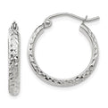 14K Diamond-Cut Hollow Hoop Earrings