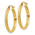 14K Diamond-Cut Diamond-Cut Hollow Hoop Earrings