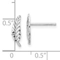 14K Polished & Diamond-Cut Leaf Post Earrings