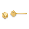 14K Yellow Gold Polished Geometric Ball Post Earrings