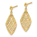 14K Polished & Diamond-Cut Dangle Post Earrings