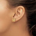 14K Polished & Textured Butterfly Post Earrings