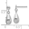 14K Polished Teardrop Dangle Earrings
