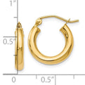 14K Yellow Gold Polished Lightweight Tube Hoop Earrings