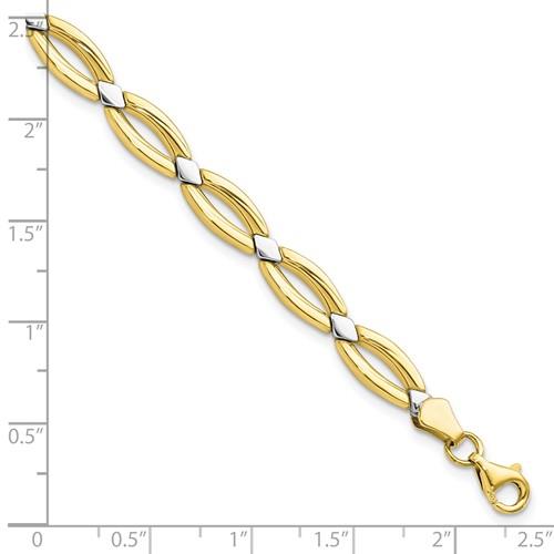 10K Two-Tone Gold Polished Fancy Link