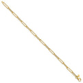 14k Polished & Textured Paper Clip Bracelet
