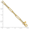 14k Polished & Textured Paper Clip Bracelet