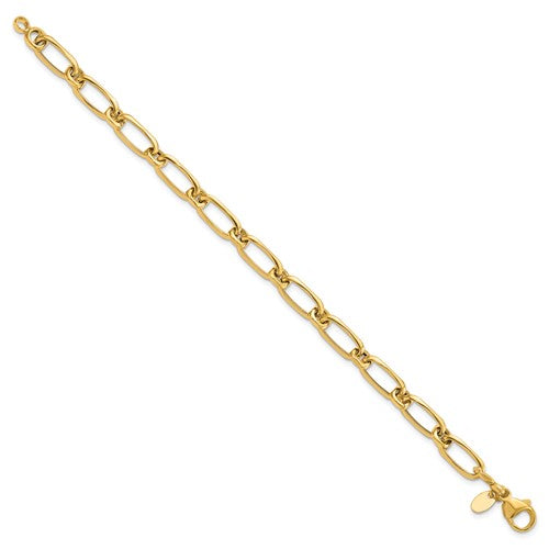 14k Yellow Gold Polished Fancy Link Bracelet