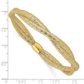 14k Two-Tone Polished 2-Strand Twist Stretch Bracelet