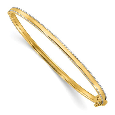 14k Polished & Diamond-Cut Bangle Bracelet