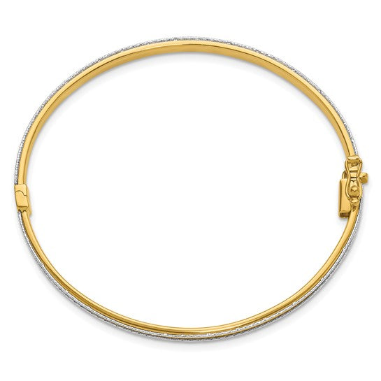 14k Polished & Diamond-Cut Bangle Bracelet