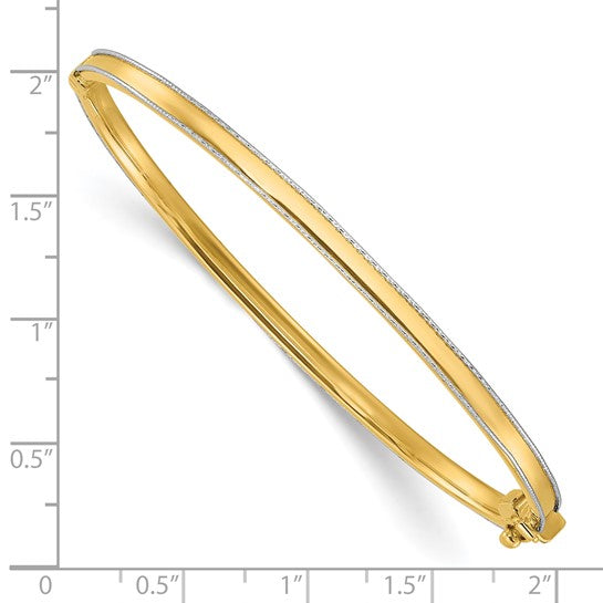 14k Polished & Diamond-Cut Bangle Bracelet