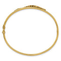 14k Polished Leaf Hinged Bangle Bracelet