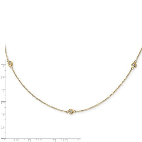 14K Two-Tone Gold Polished Diamond Cut Necklace