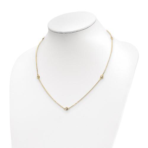 14K Two-Tone Gold Polished Diamond Cut Necklace