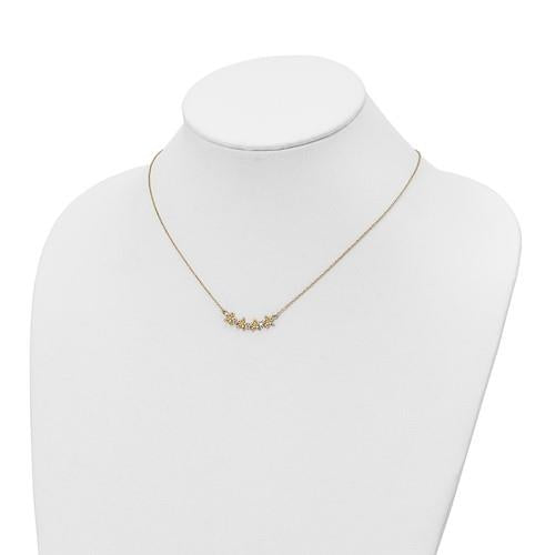 14k Polished Cubic Zirconia & Star Necklace