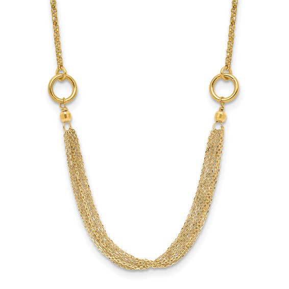 14k Diamond-Cut Multi-Strand Necklace