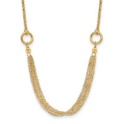 14k Diamond-Cut Multi-Strand Necklace