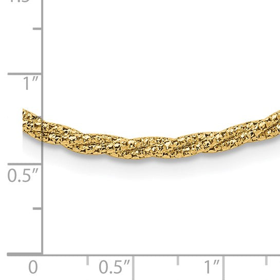 14k Diamond-Cut Twisted Woven Necklace
