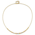 14k Tri-Color Polished & Diamond-Cut Square Beaded Necklace