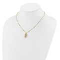 14k Polished & Diamond Cut Beaded Pendant Necklace