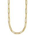 14K Polished & Textured PaperClip Necklace