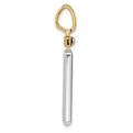 14K Two-Tone Gold Brushed Cross Dog Tag Pendant