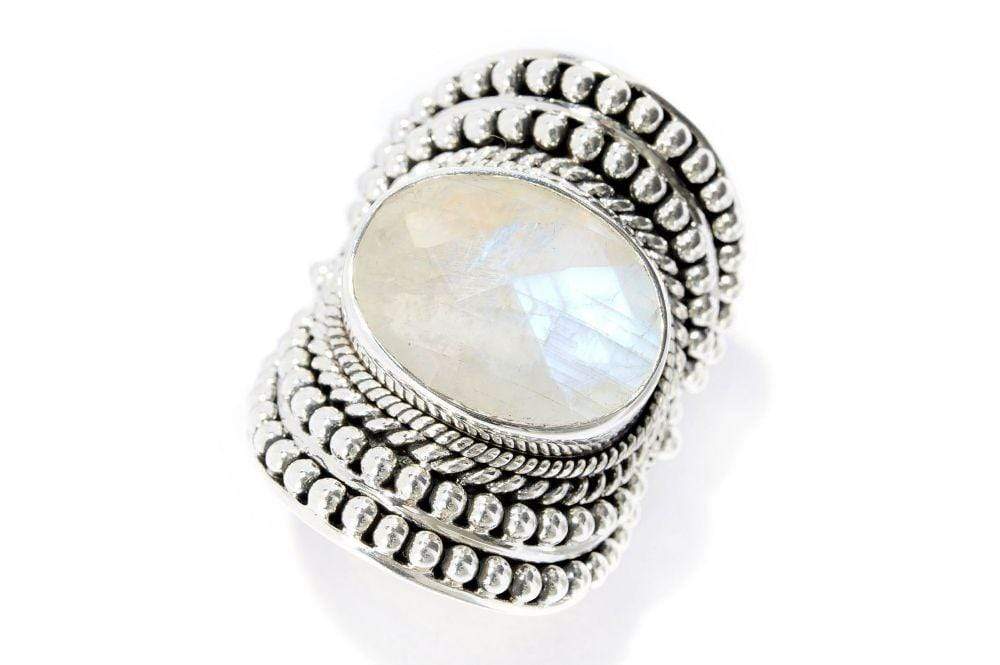 Beloved Ring- Rainbow Moonstone