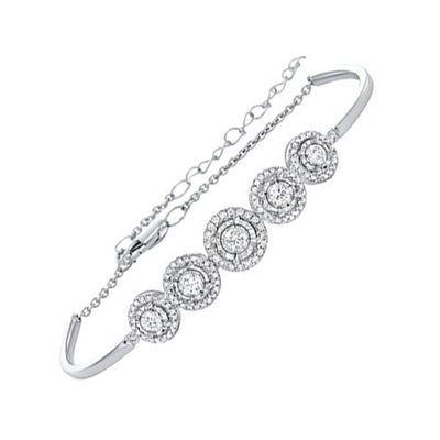 14Kt White Gold Diamond 1Ctw Bracelet